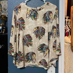 Ladies bell sleeve top